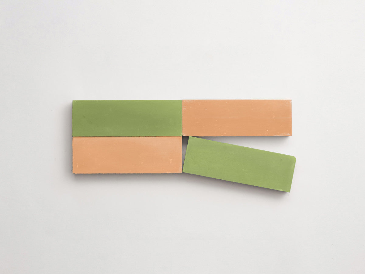 Cement Checkerboard Tile Bundle 6x2 Green, Pink.