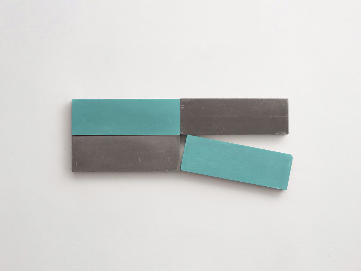 Cement Checkerboard Tile Bundle 6x2 Blue, Grey.