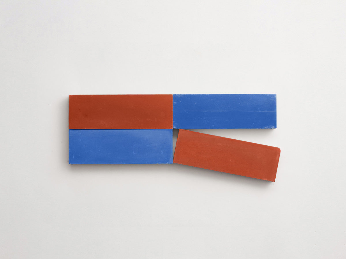 Cement Checkerboard Tile Bundle 6x2 Blue, Red.