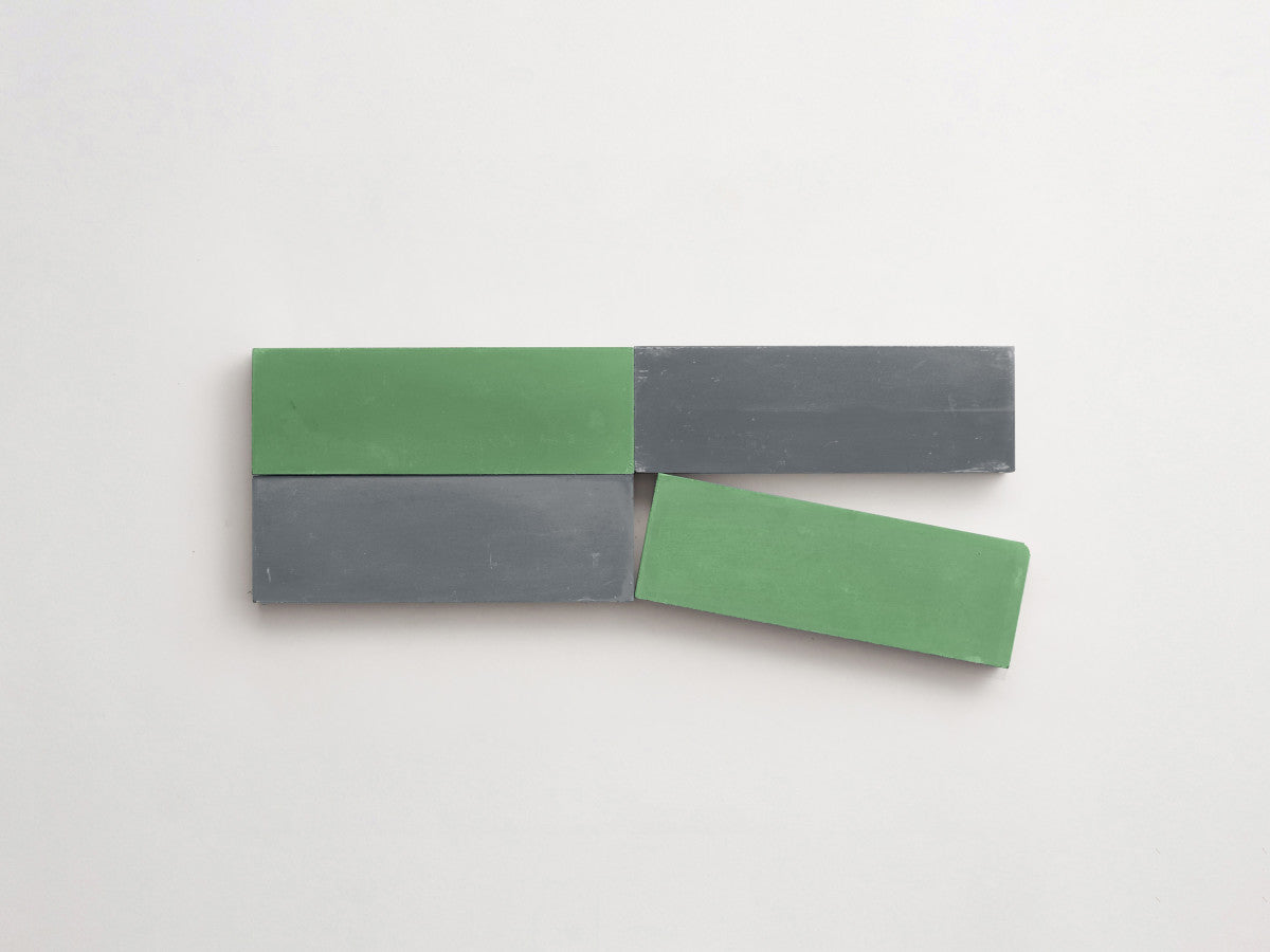 Cement Checkerboard Tile Bundle 6x2 Green, Blue.