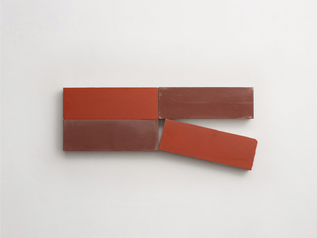 Cement Checkerboard Tile Bundle 6x2 Brown, Red.