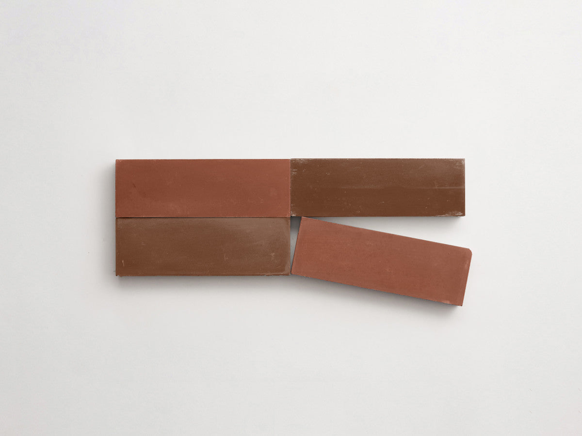 Cement Checkerboard Tile Bundle 6x2 Brown, Maroon.