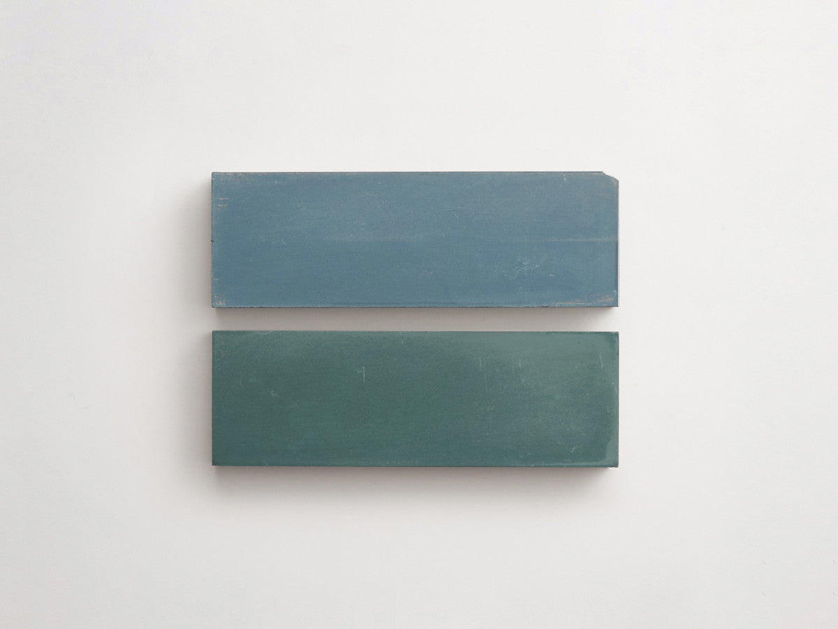 Cement Checkerboard Tile Bundle 6x2 Blue, Forest Green.