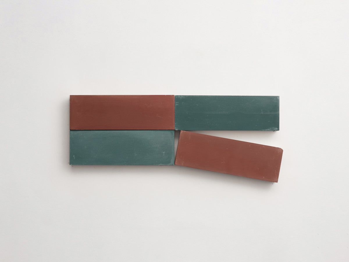 Cement Checkerboard Tile Bundle 6x2 Brown, Green.