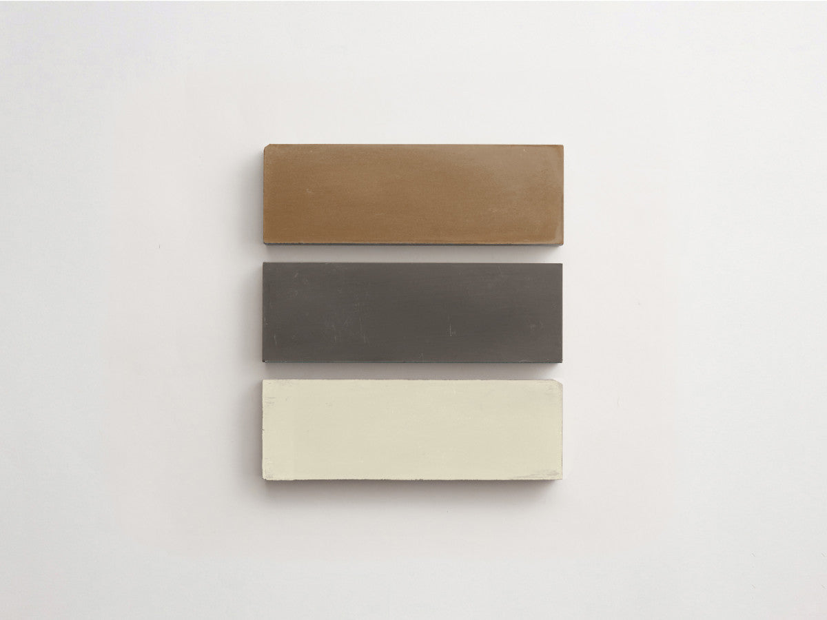 Cement Checkerboard Tile Trio 6x2 Brown, White, Grey.