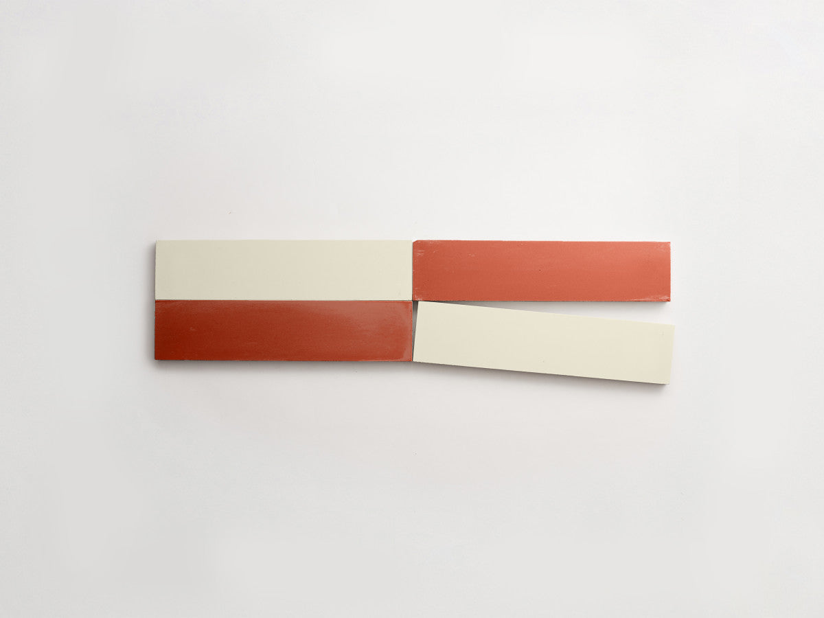 Cement Checkerboard Tile Bundle 8x2 White, Red.