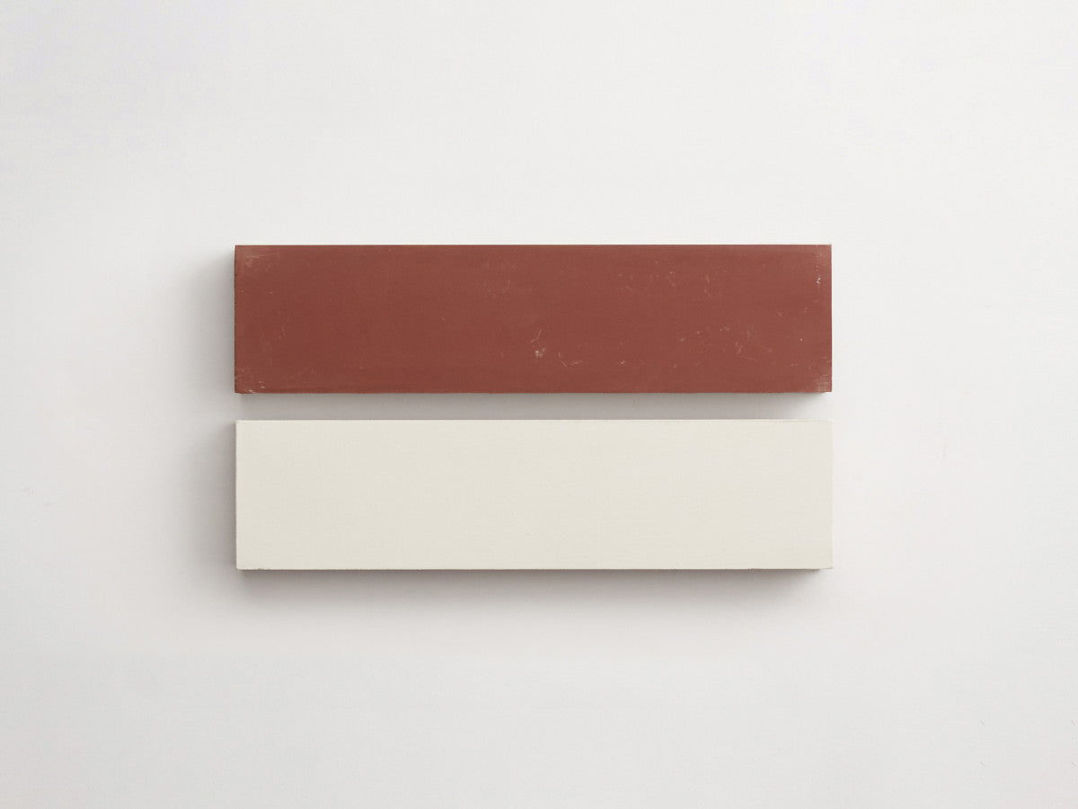Cement Checkerboard Tile Bundle 8x2 White, Chestnut Brown.