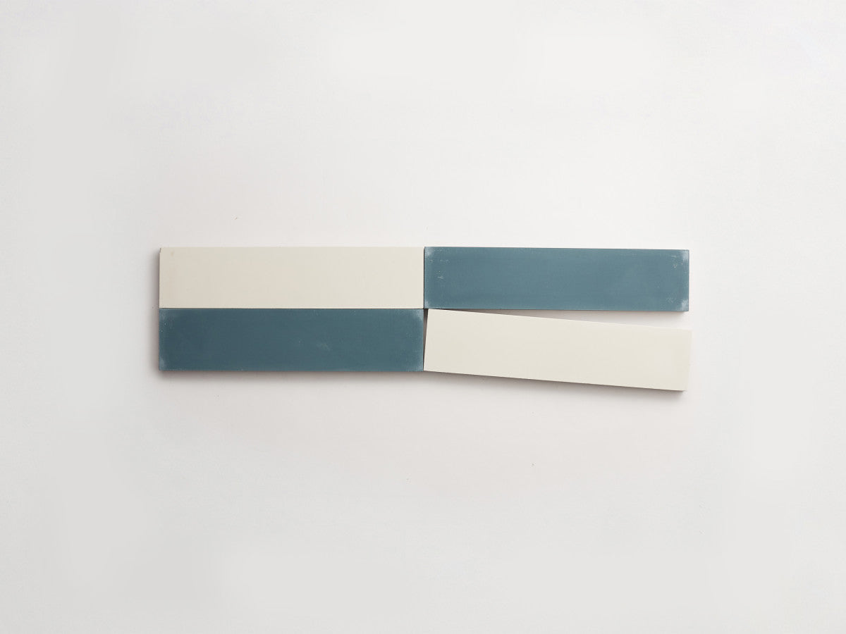 Cement Checkerboard Tile Bundle 8x2 White, Blue.