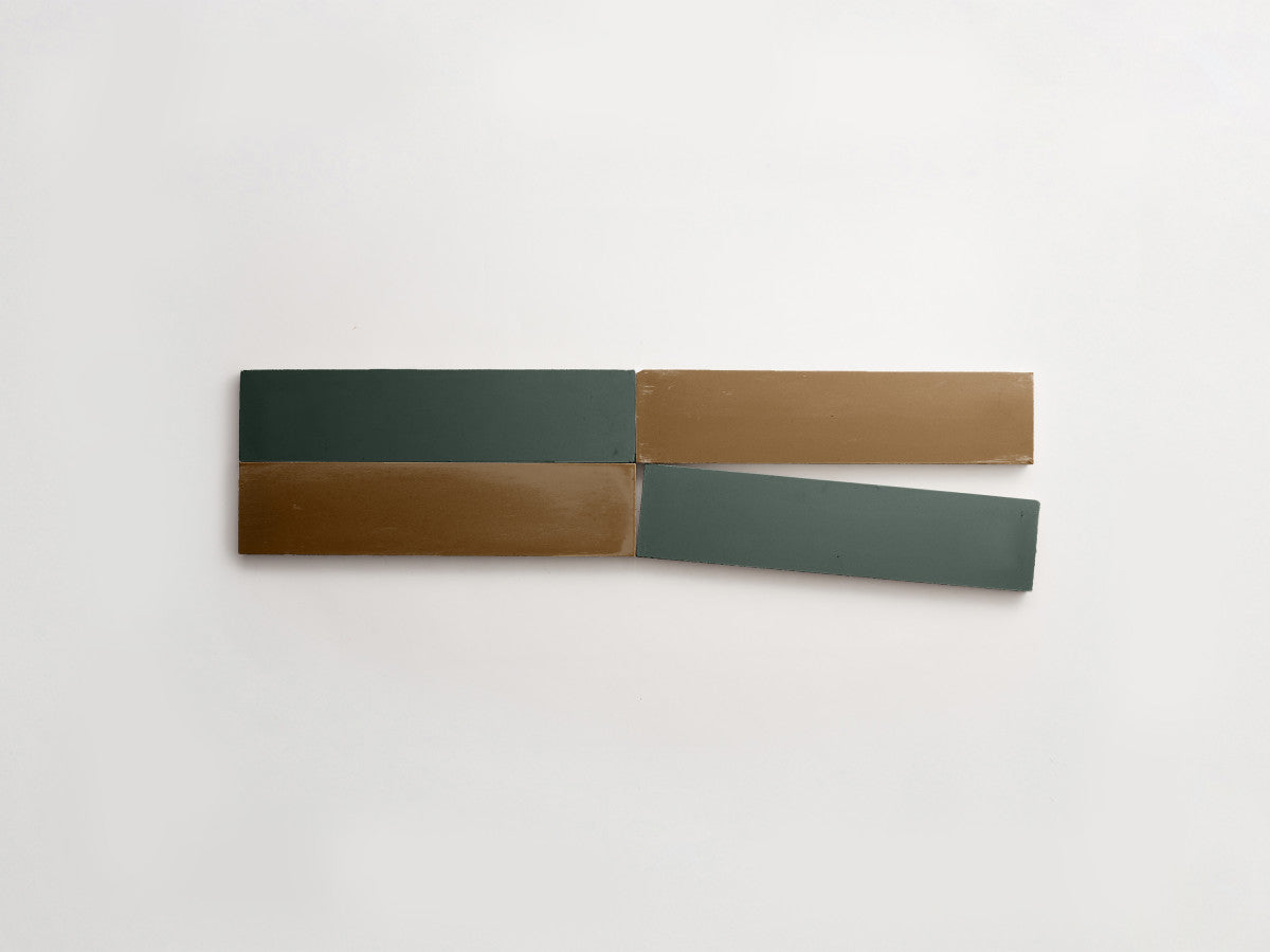 Cement Checkerboard Tile Bundle 8x2 Green, Brown.