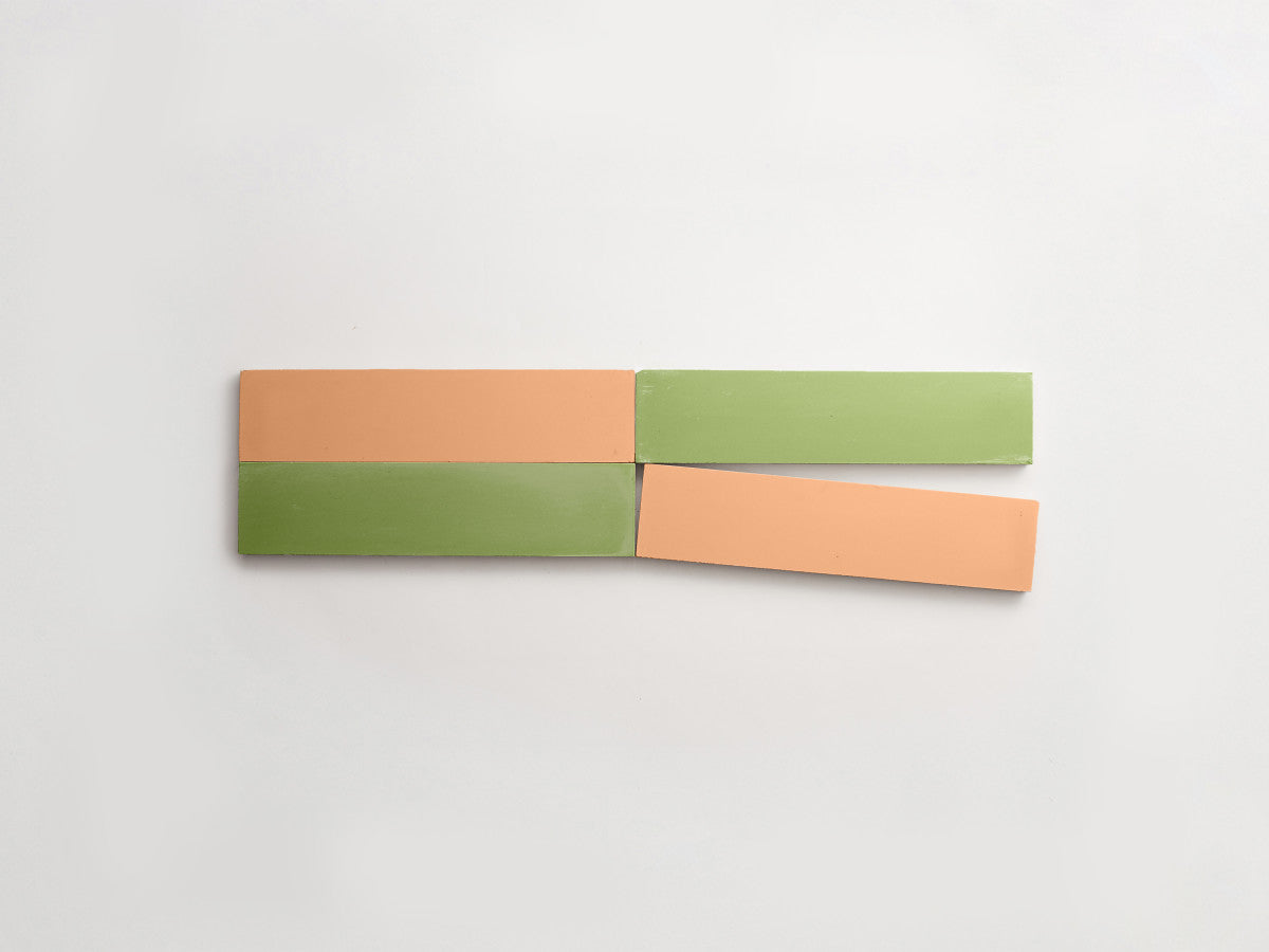 Cement Checkerboard Tile Bundle 8x2 Green, Pink.