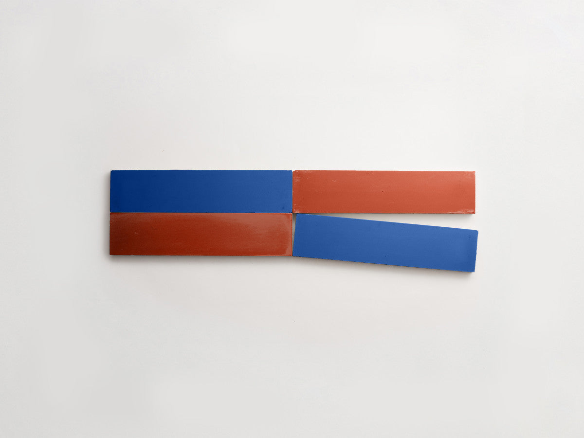 Cement Checkerboard Tile Bundle 8x2 Blue, Red.