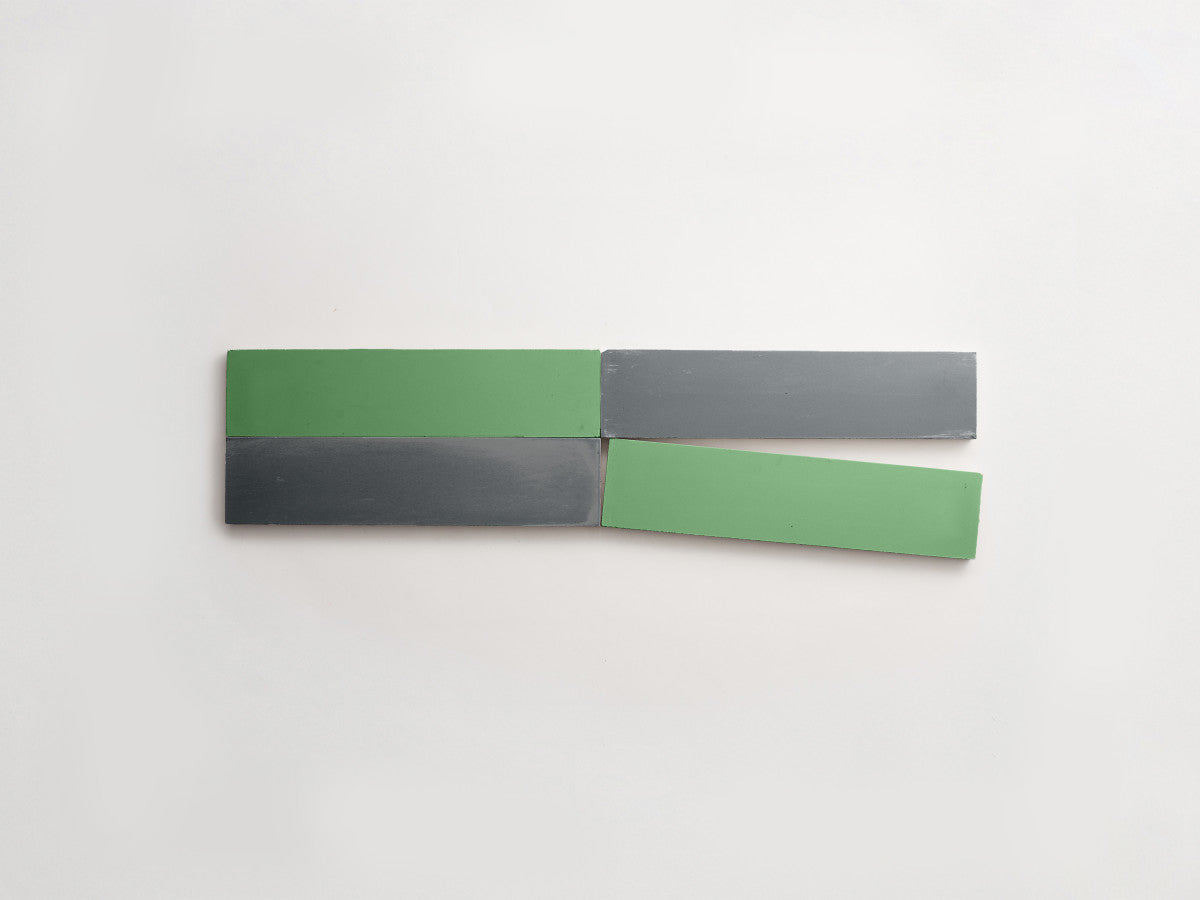 Cement Checkerboard Tile Bundle 8x2 Green, Blue.