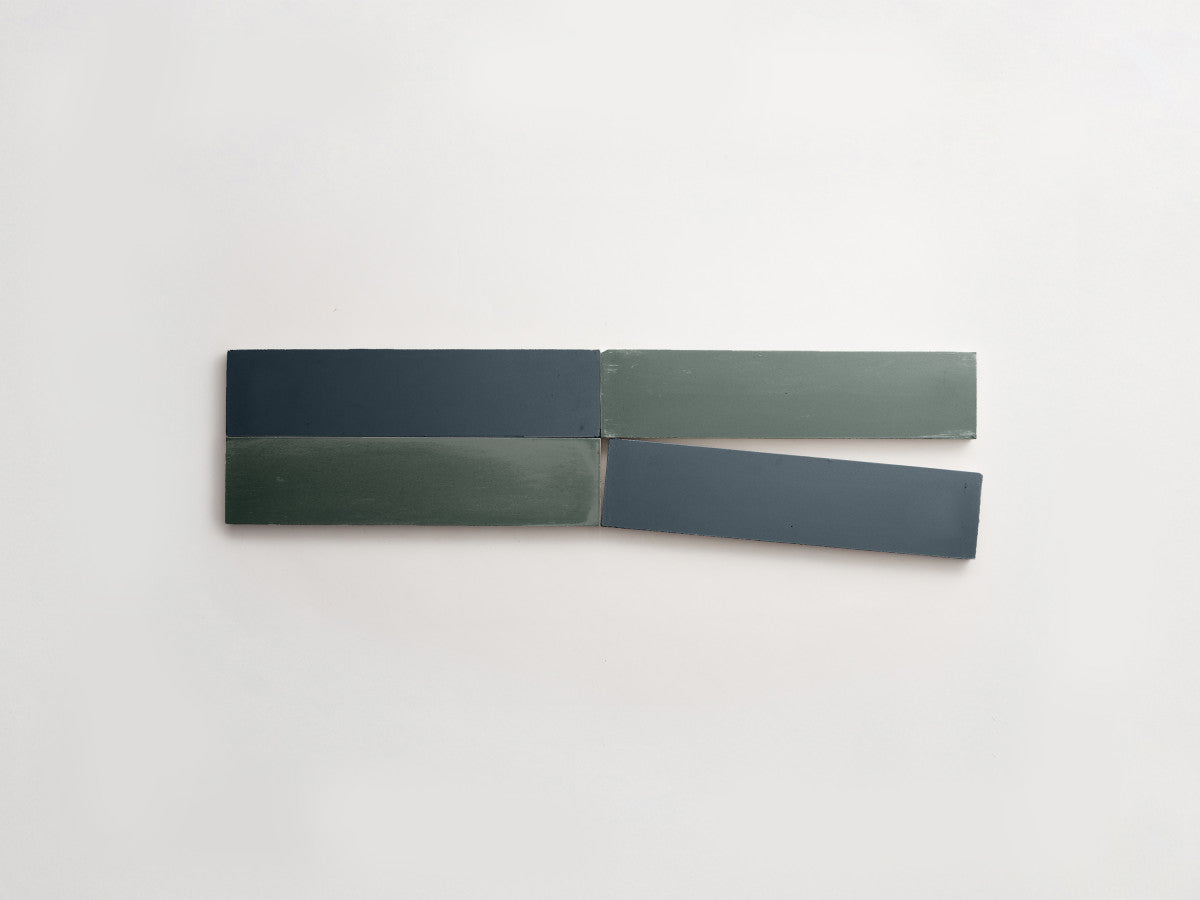Cement Checkerboard Tile Bundle 8x2 Blue, Forest Green.