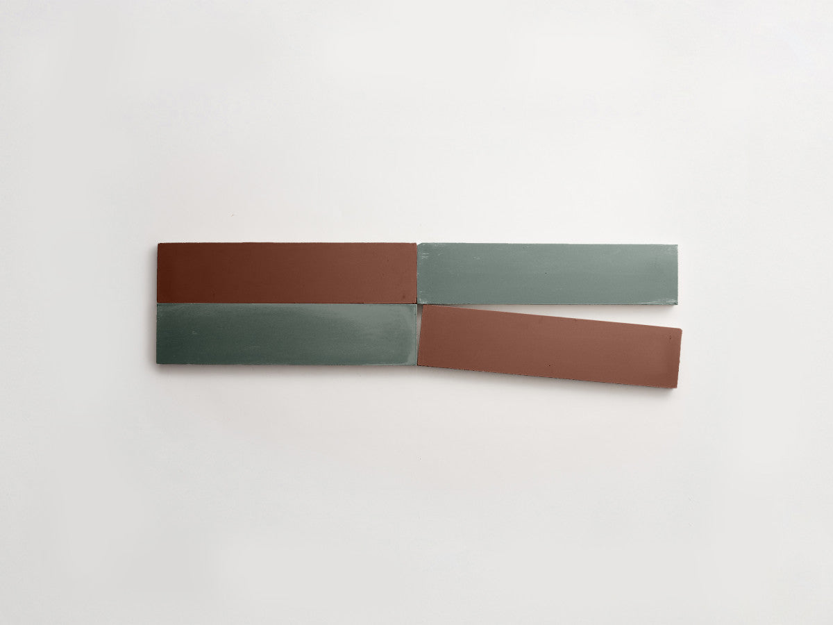 Cement Checkerboard Tile Bundle 8x2 Brown, Green.