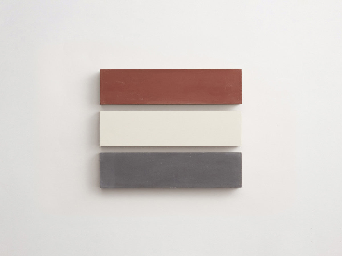 Cement Checkerboard Tile Trio 8x2 Grey, White, Brown.