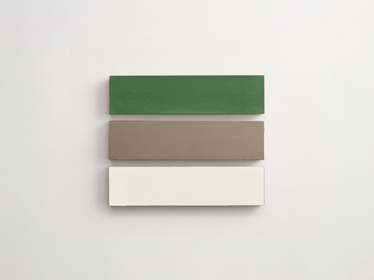 Cement Checkerboard Tile Trio 8x2 White, Grey, Green.