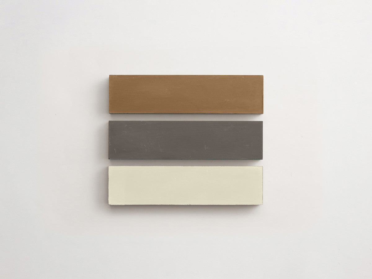 Cement Checkerboard Tile Trio 8x2 Brown, White, Grey.