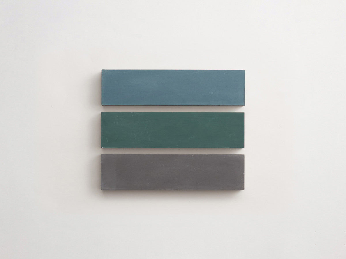 Cement Checkerboard Tile Trio 8x2 Blue, Green, Grey.