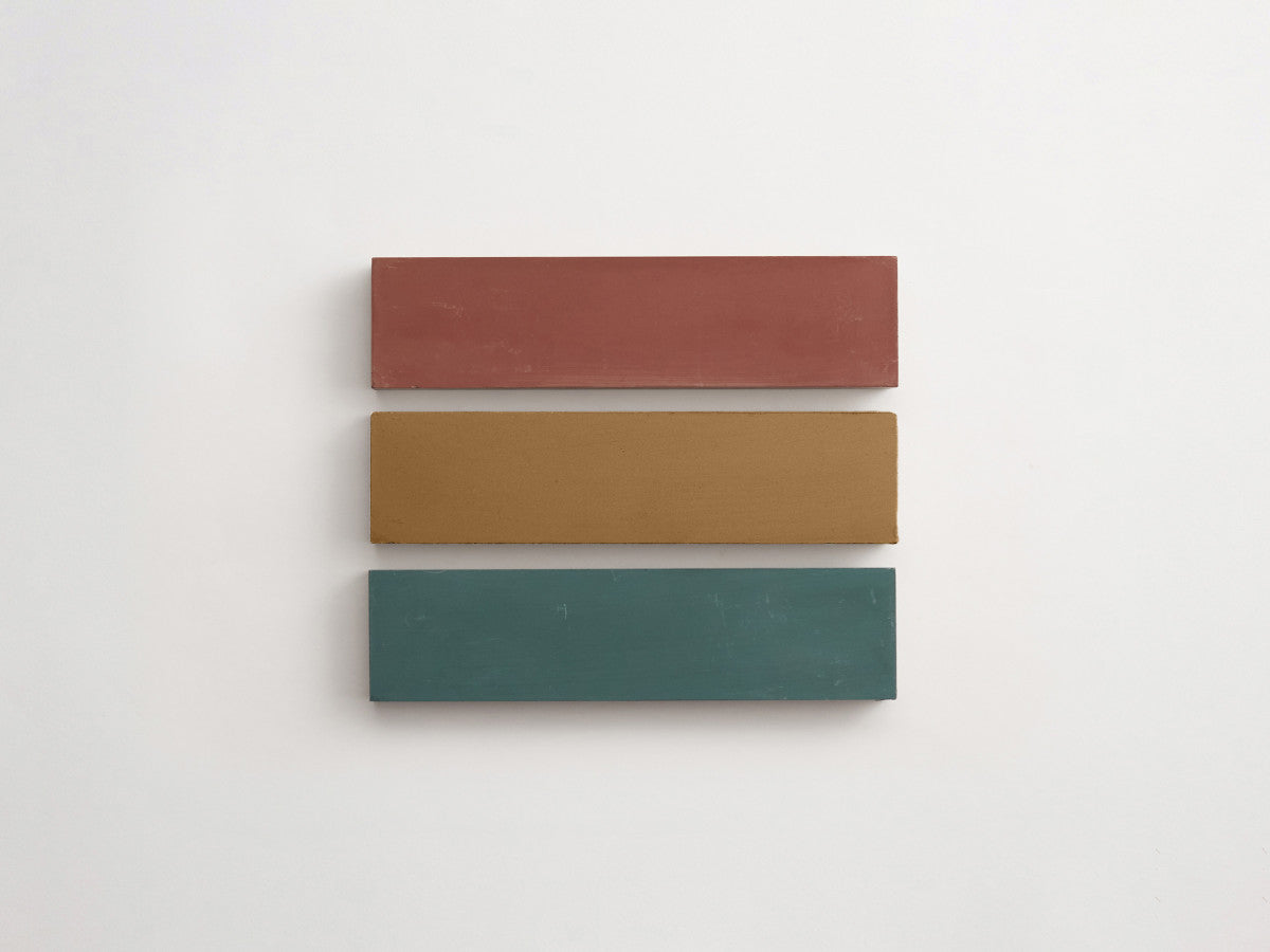 Cement Checkerboard Tile Trio 8x2 Brown, Green.