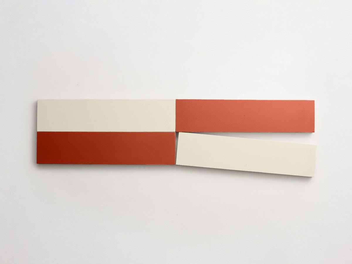 Cement Checkerboard Tile Bundle 12x3 White, Red.