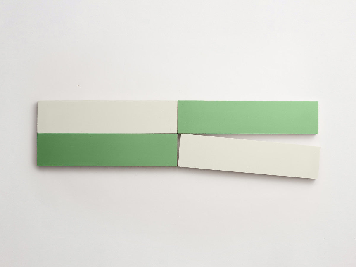 Cement Checkerboard Tile Bundle 12x3 White, Green.
