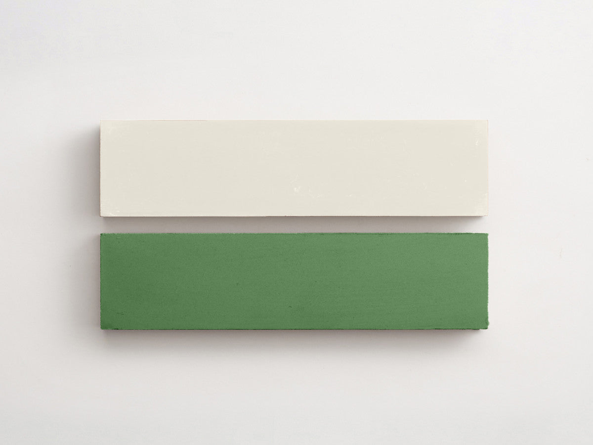 Cement Checkerboard Tile Bundle 12x3 White, Green.