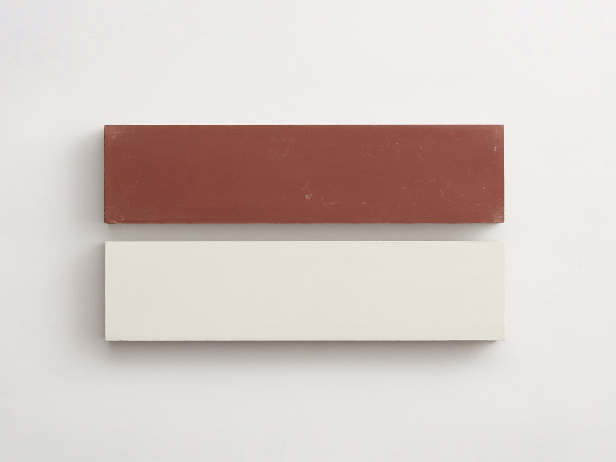 Cement Checkerboard Tile Bundle 12x3 White, Chestnut Brown.