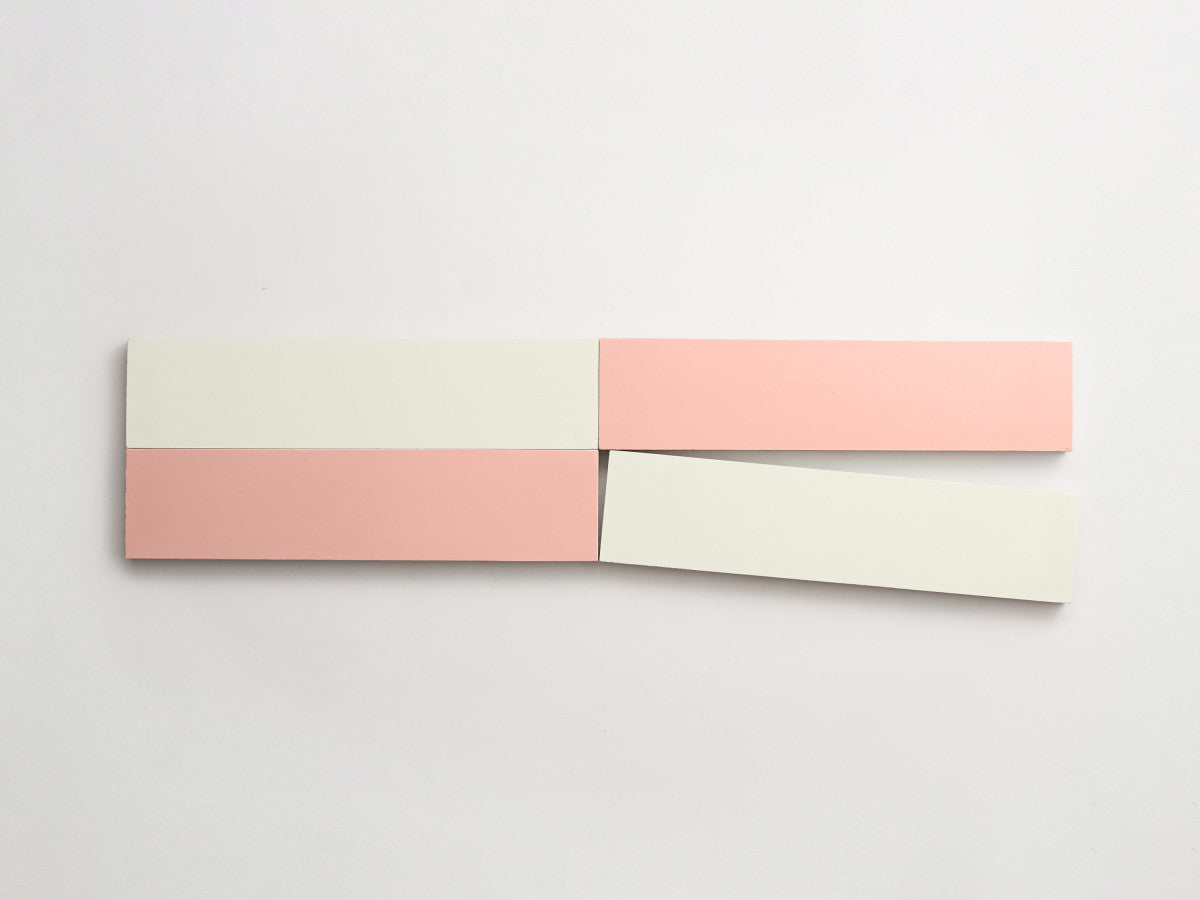 Cement Checkerboard Tile Bundle 12x3 White, Pink.