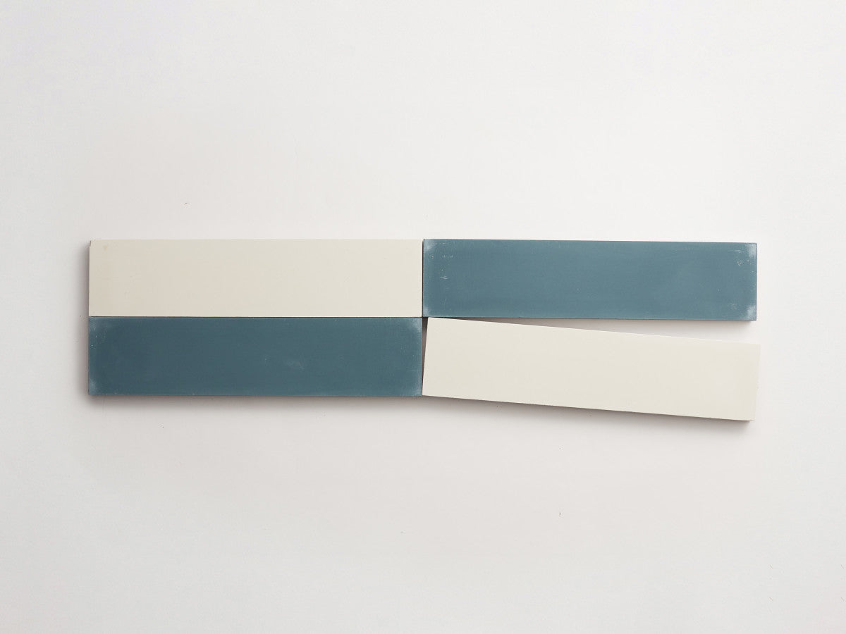Cement Checkerboard Tile Bundle 12x3 White, Blue.