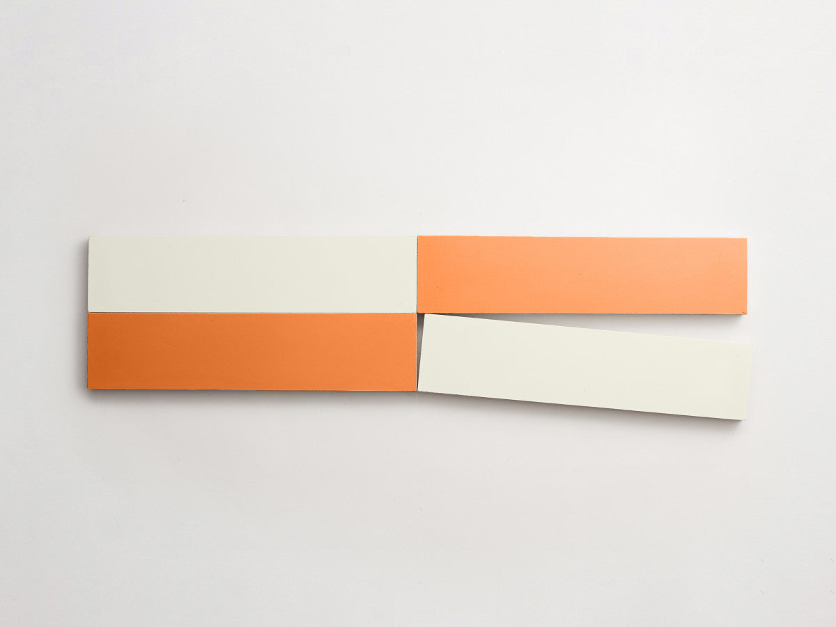 Cement Checkerboard Tile Bundle 12x3 White, Orange.