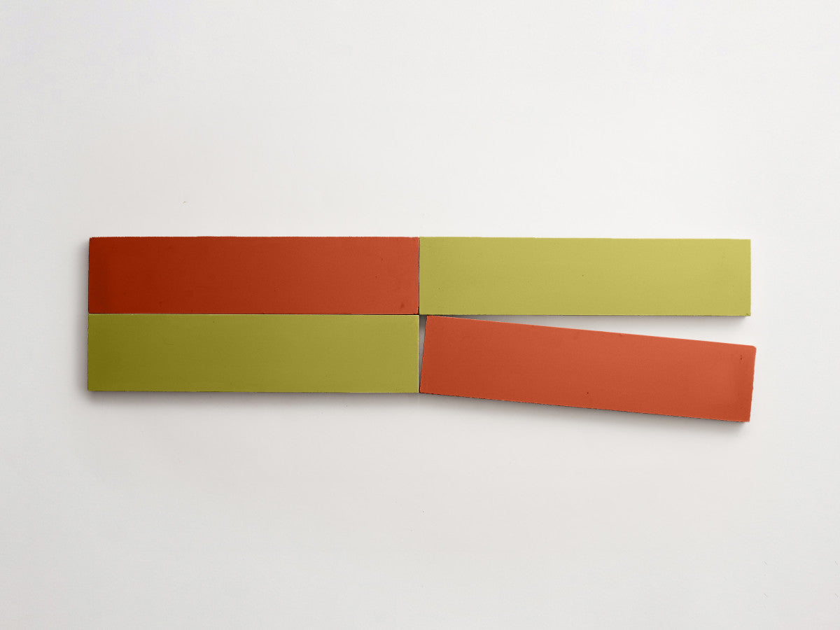 Cement Checkerboard Tile Bundle 12x3 Green, Red.