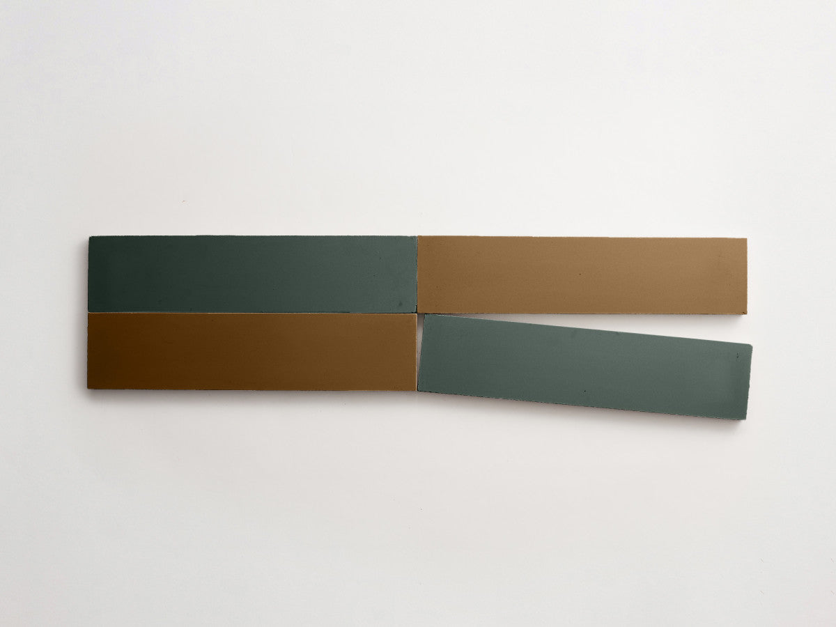 Cement Checkerboard Tile Bundle 12x3 Green, Brown.