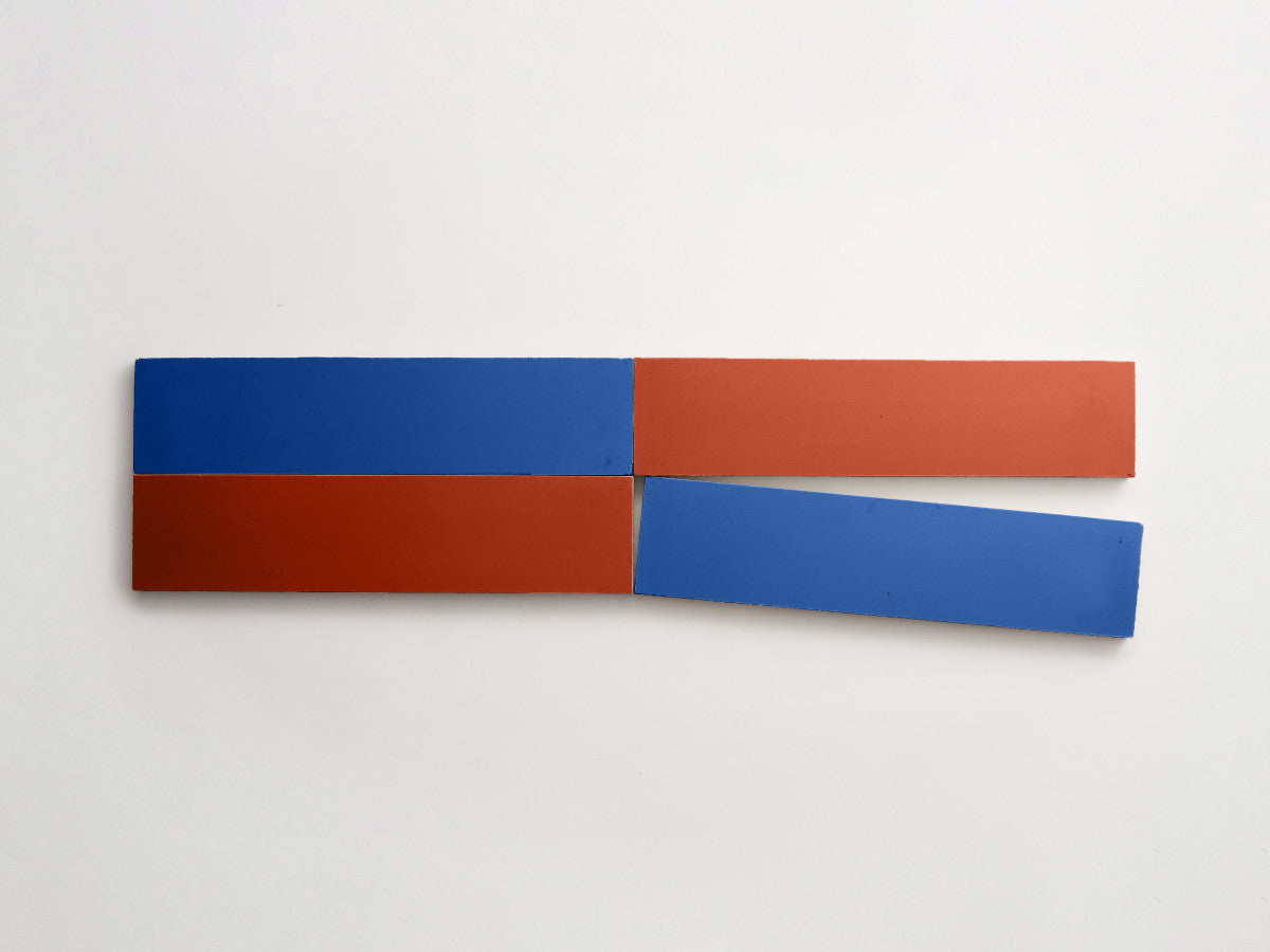 Cement Checkerboard Tile Bundle 12x3 Blue, Red.