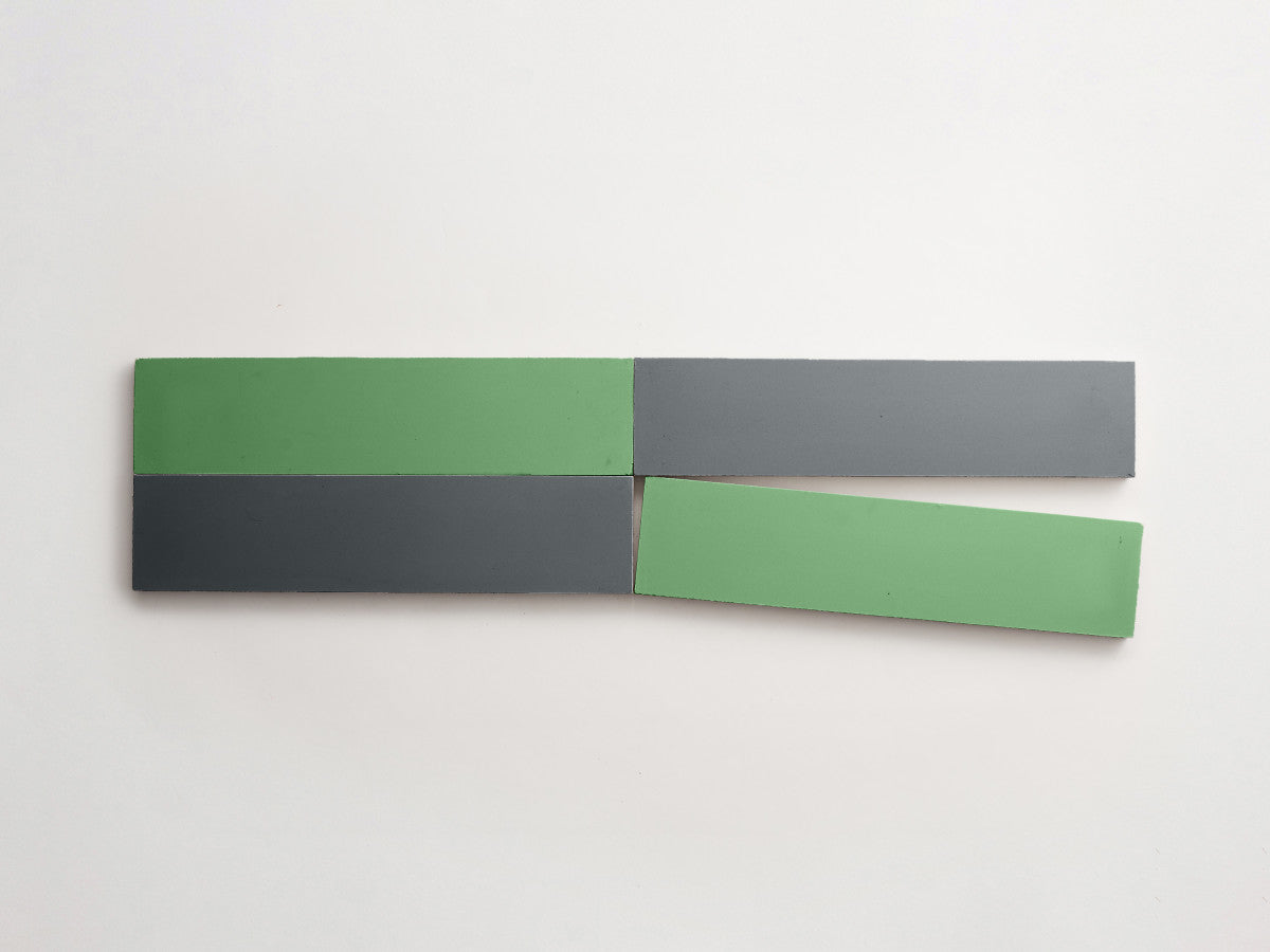 Cement Checkerboard Tile Bundle 12x3 Green, Blue.
