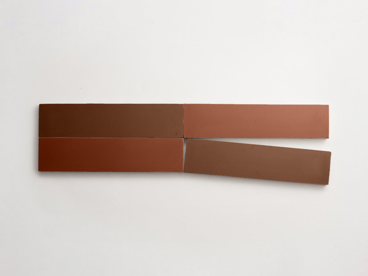 Cement Checkerboard Tile Bundle 12x3 Brown, Maroon.