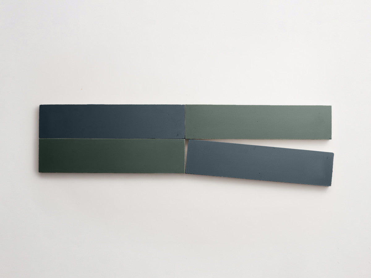 Cement Checkerboard Tile Bundle 12x3 Blue, Forest Green.