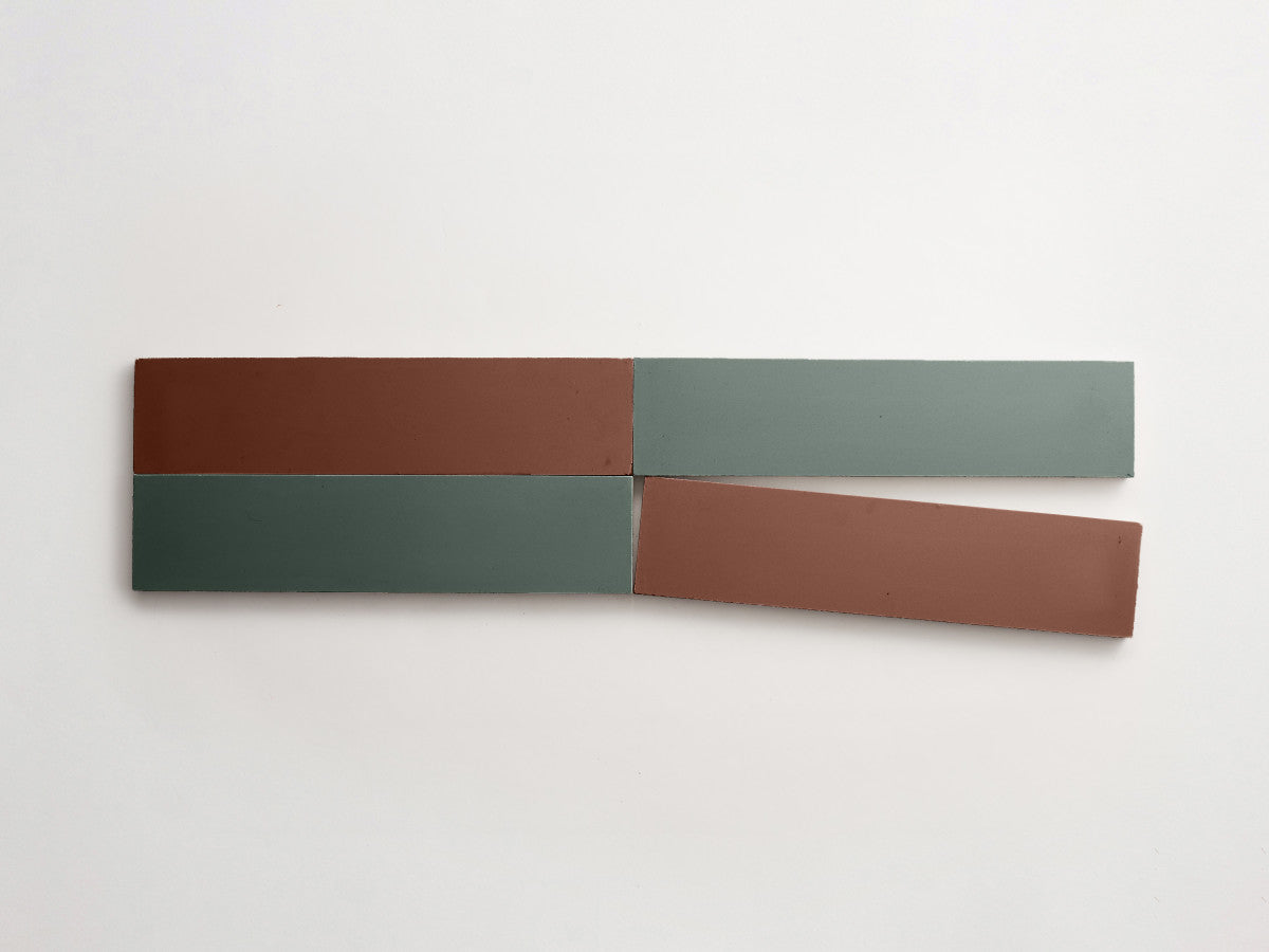 Cement Checkerboard Tile Bundle 12x3 Brown, Green.