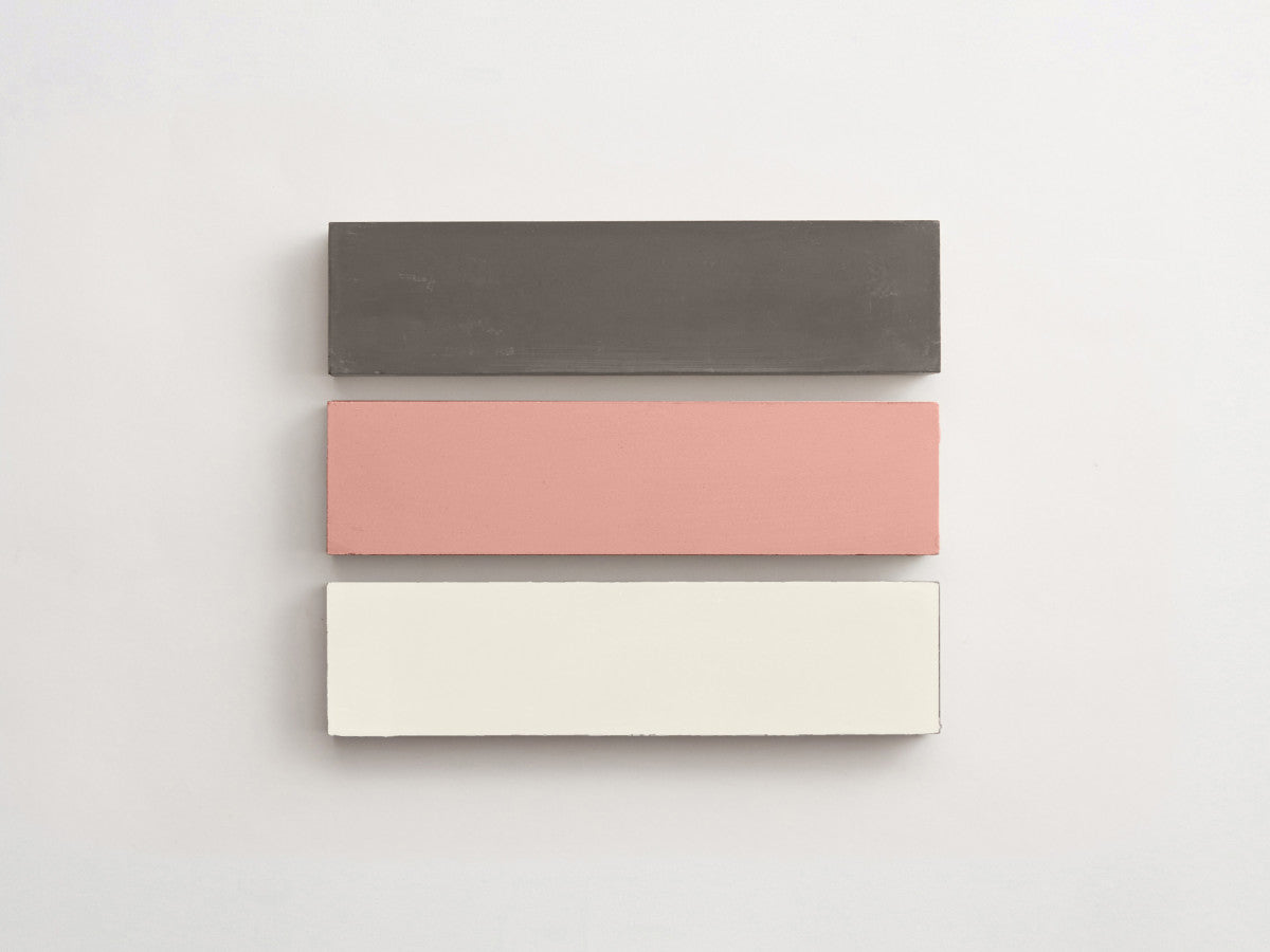 Cement Checkerboard Tile Trio 12x3 Grey, White, Pink.
