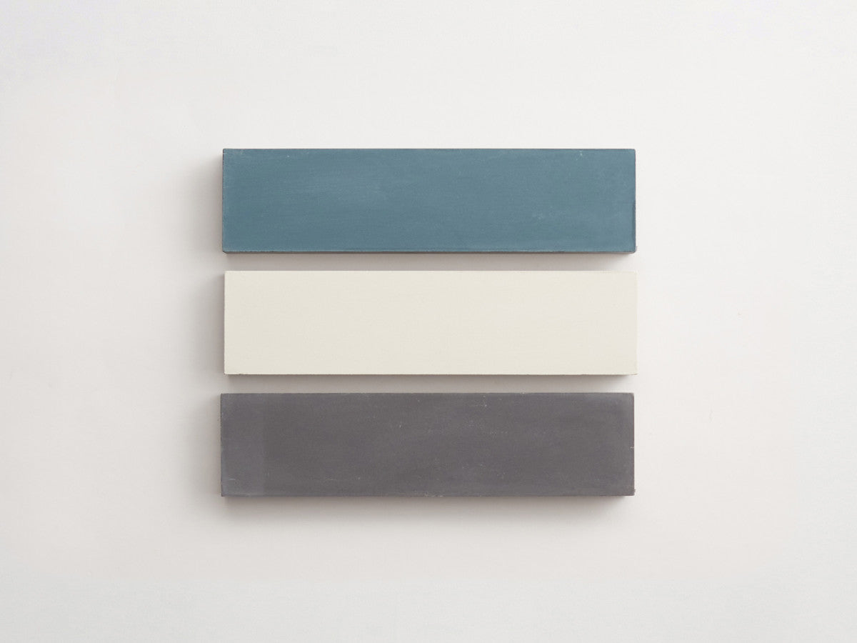 Cement Checkerboard Tile Trio 12x3 Blue, Grey, White.