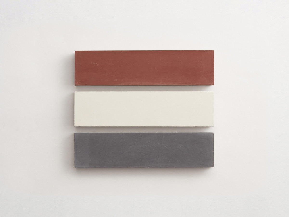Cement Checkerboard Tile Trio 12x3 Grey, White, Brown.