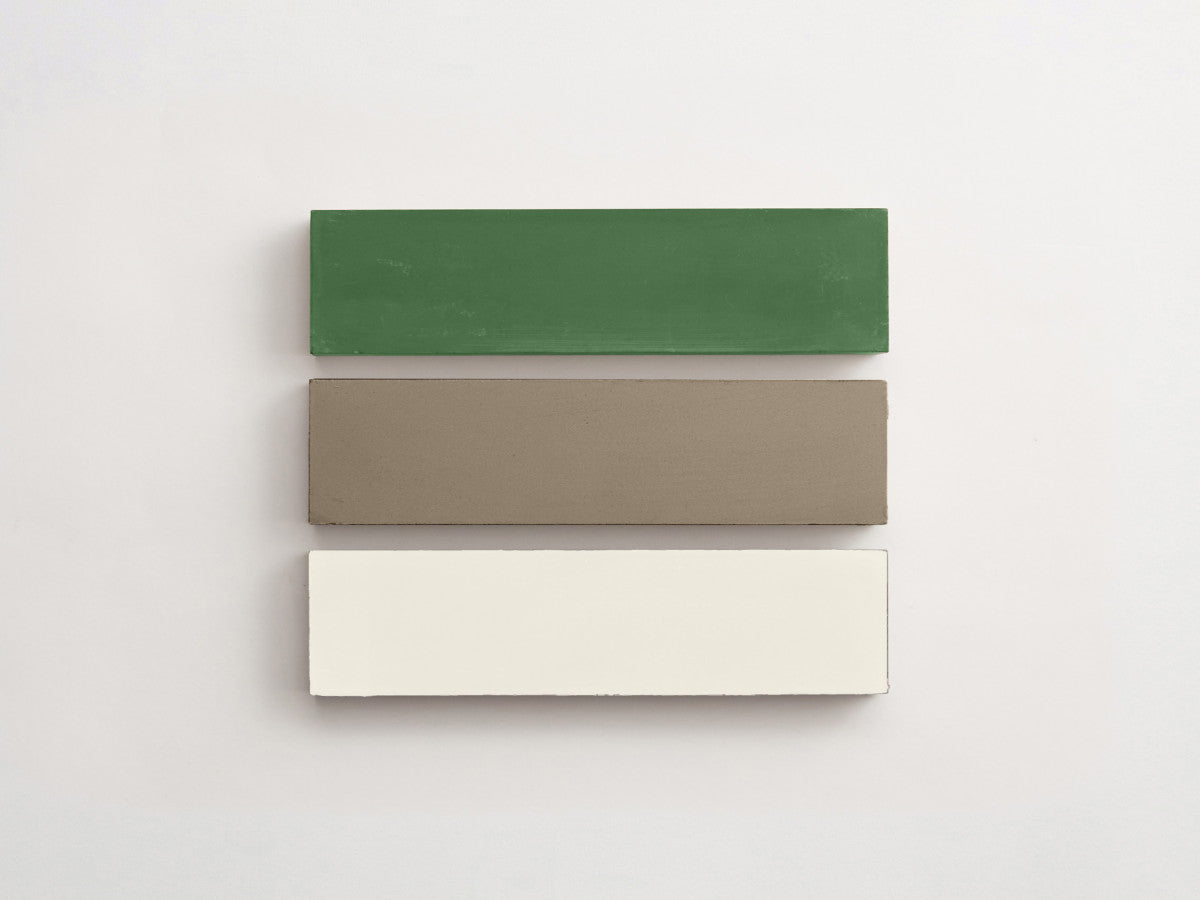 Cement Checkerboard Tile Trio 12x3 White, Grey, Green.