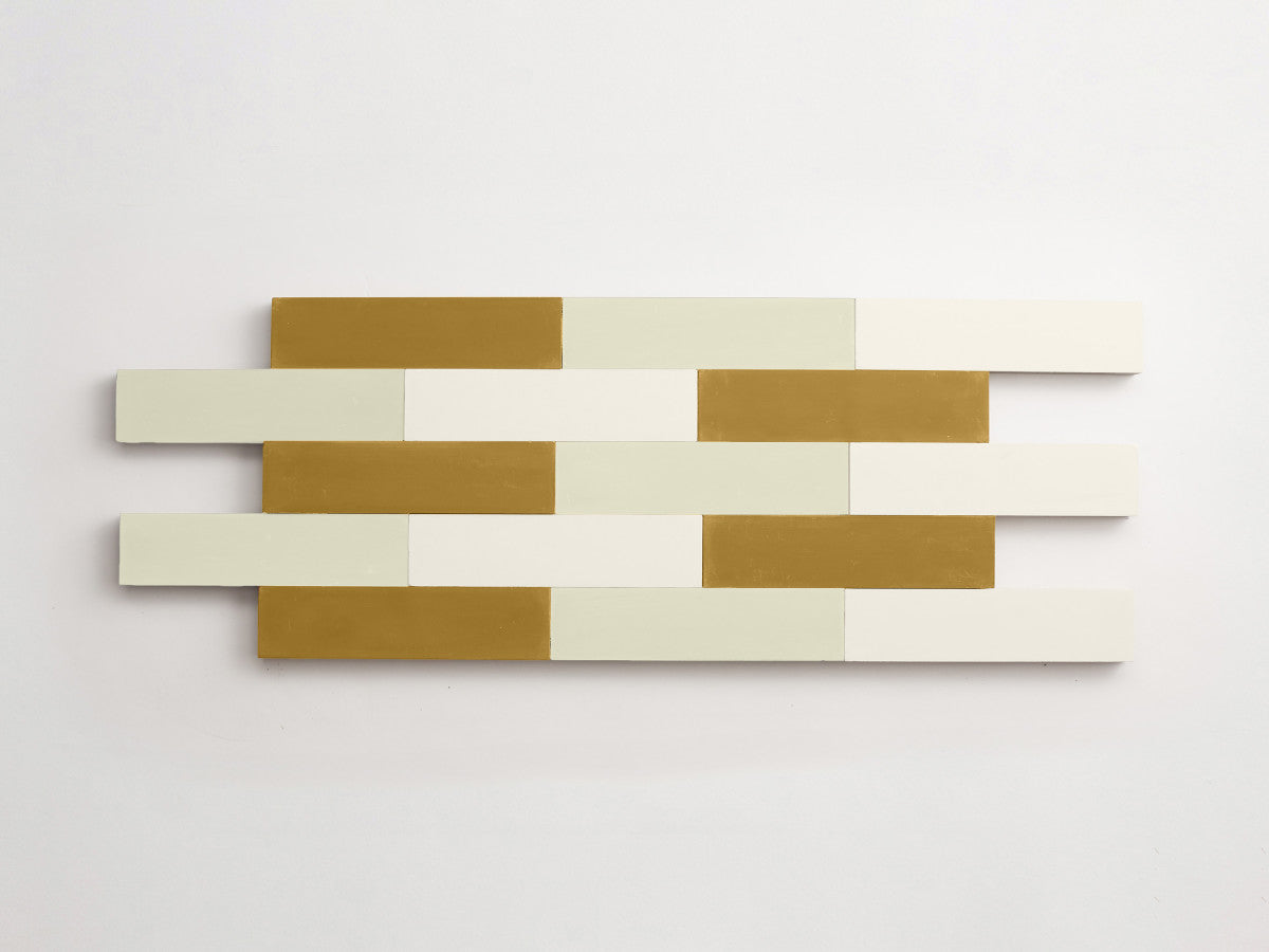 Cement Checkerboard Tile Trio 12x3 White, Yellow, Cream.