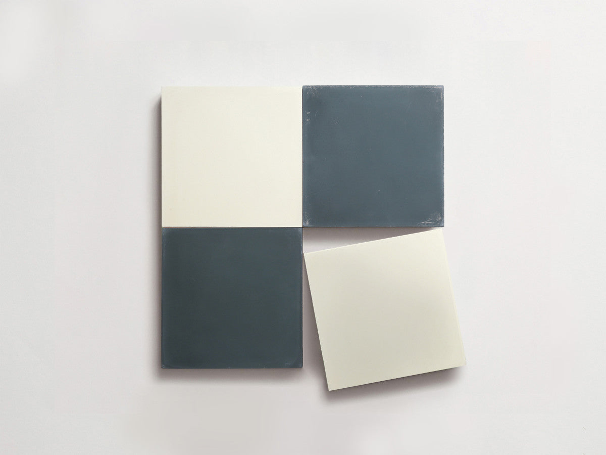 Cement Checkerboard Tile Bundle 4x4 White, Blue.
