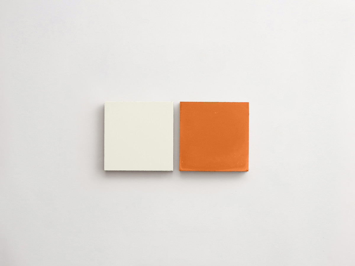 Cement Checkerboard Tile Bundle 4x4 Orange, White.