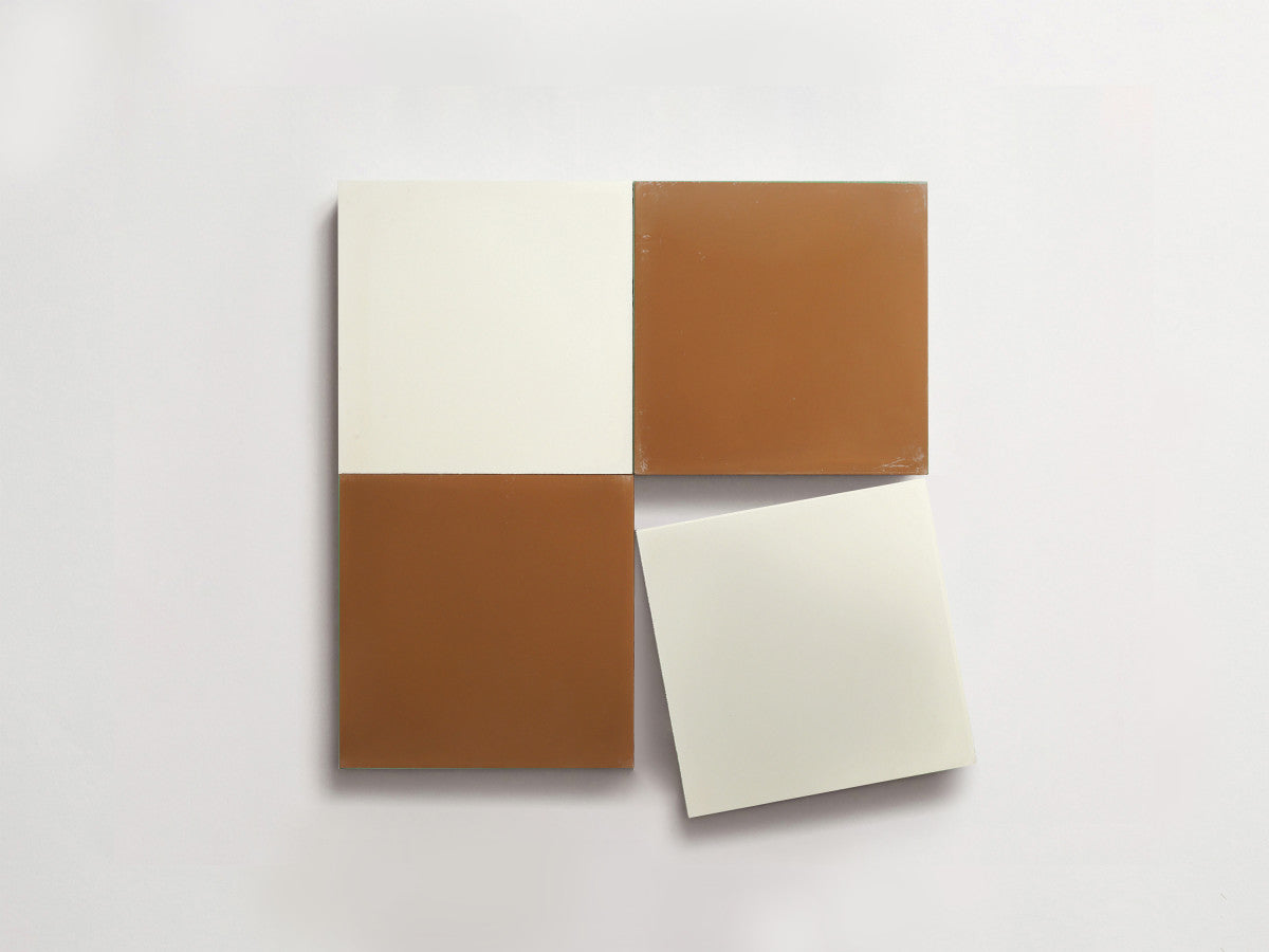 Cement Checkerboard Tile Bundle 4x4 White, Brown.