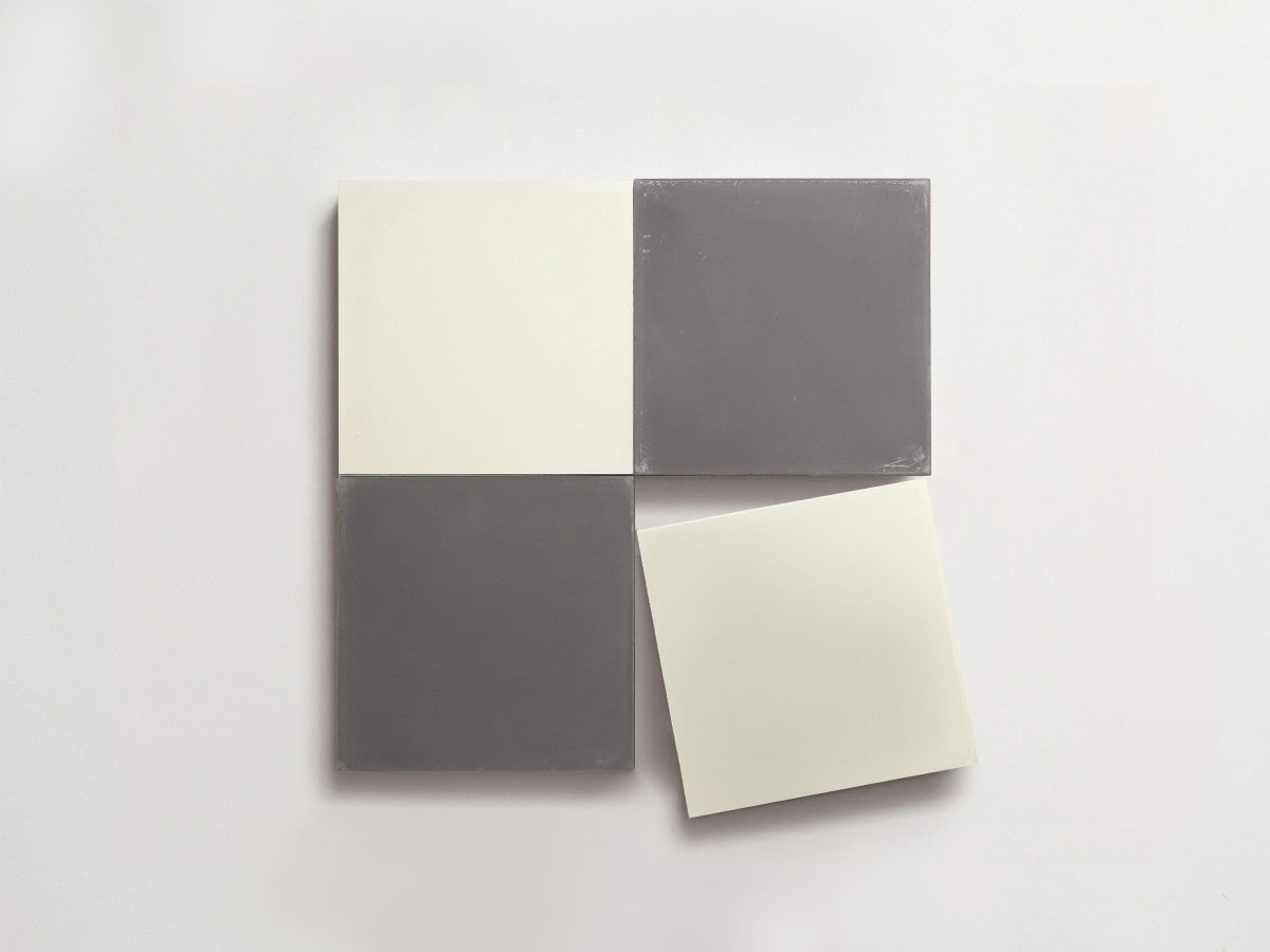Cement Checkerboard Tile Bundle 4x4 White, Grey.