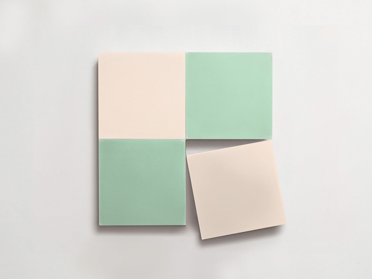 Cement Checkerboard Tile Bundle 4x4 Pink, Green.