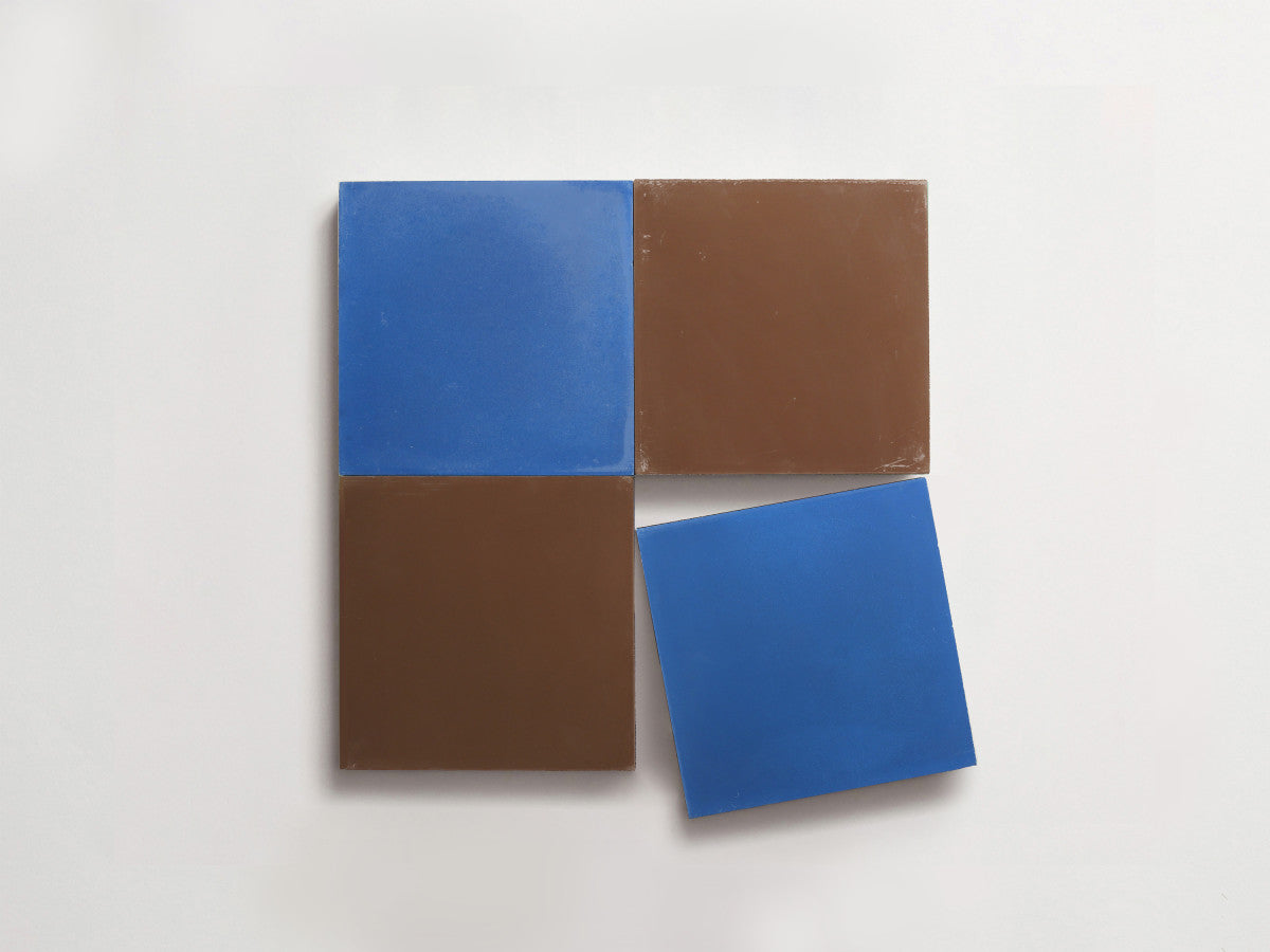 Cement Checkerboard Tile Bundle 4x4 Brown, Blue.