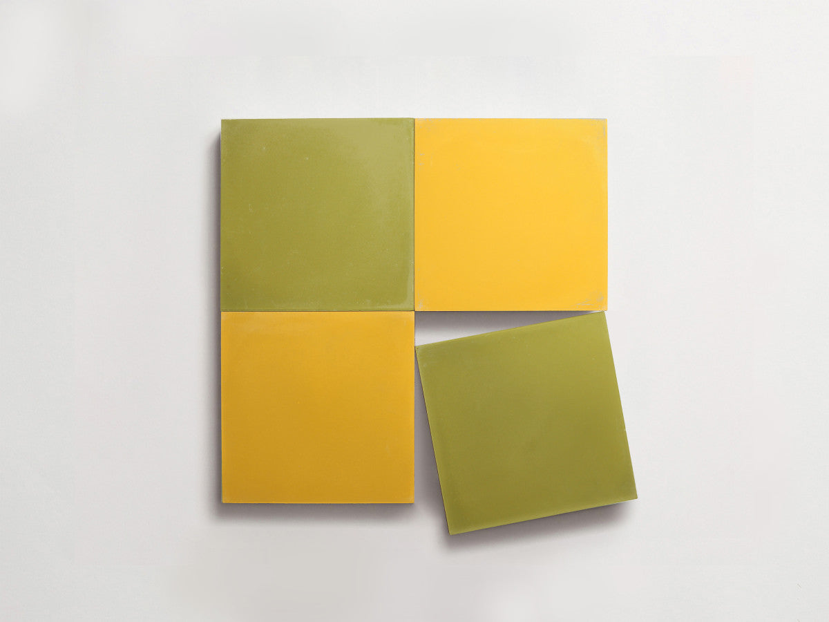 Cement Checkerboard Tile Bundle 4x4 Yellow, Green.