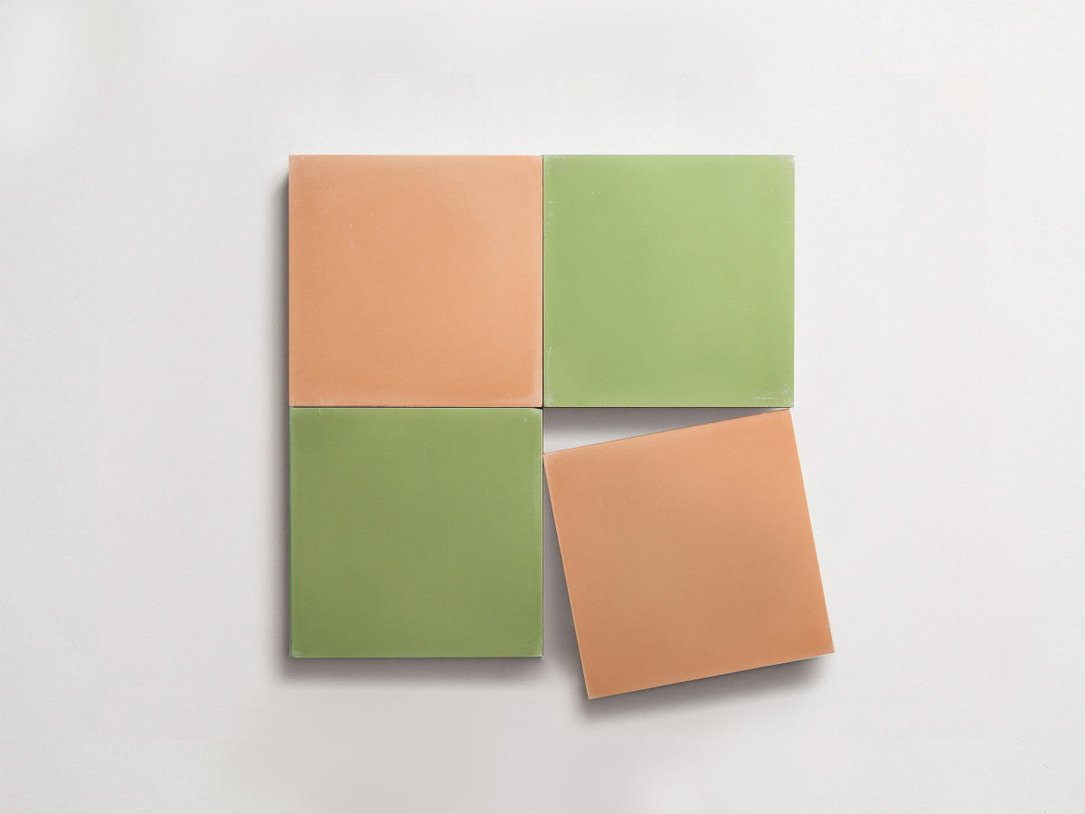 Cement Checkerboard Tile Bundle 4x4 Green, Pink.